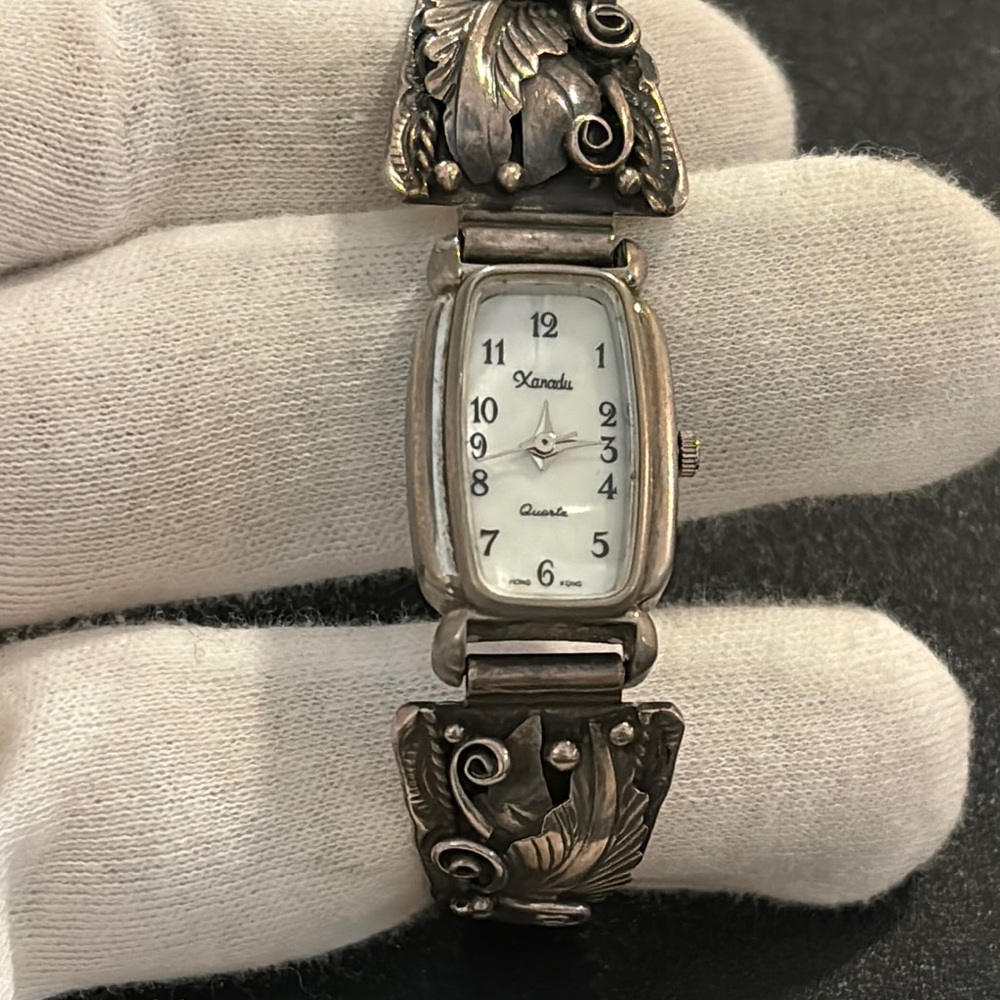 Vintage watch with sterling silver side band